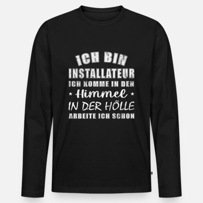 Installateur - Männer Premium Bio Langarmshirt - Schwarz