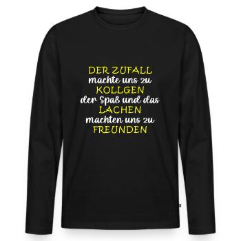 Der Zufall Machte Uns Zu Kollege... - Männer Premium Bio Langarmshirt - Schwarz - Vorne - Nico (187cm)