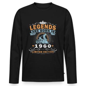 Moto vintage des années 1960 Vintage Biker - T-shirt manches longues Premium bio Homme - noir - Devant - Nico (187cm)