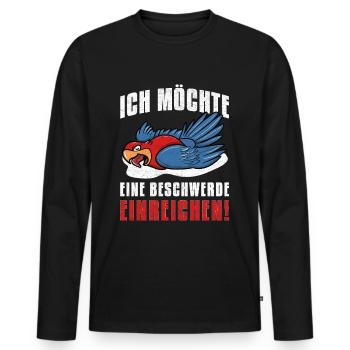 Vogel Papagei Sprüche - Männer Premium Bio Langarmshirt - Schwarz - Vorne - Nico (187cm)
