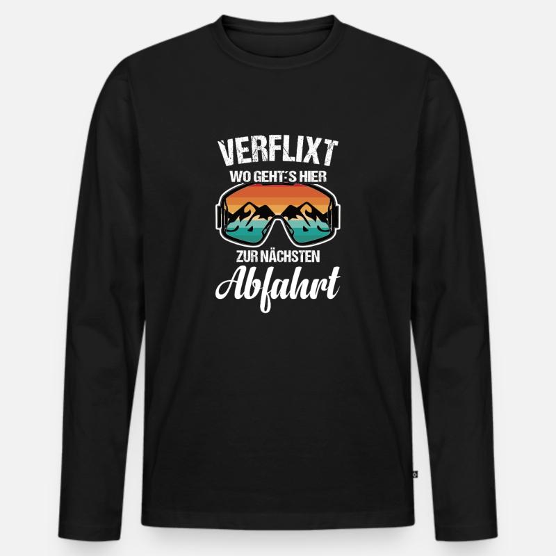Abfahrt Board Snowboard - Männer Premium Bio Langarmshirt - Schwarz