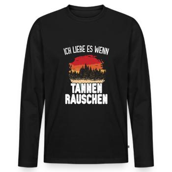 Tannen Schwarzwald Schwarzwaldmaidli - Männer Premium Bio Langarmshirt - Schwarz - Vorne - Nico (187cm)