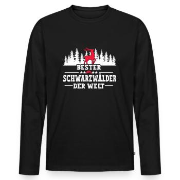 Bester Schwarzwälder Bollenhut - Männer Premium Bio Langarmshirt - Schwarz - Vorne - Nico (187cm)