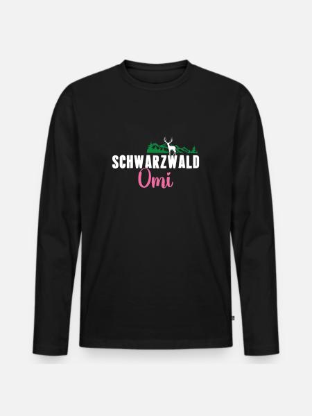 Schwarzwälder Trachten Schwarzwald Oma - Männer Premium Bio Langarmshirt - Schwarz