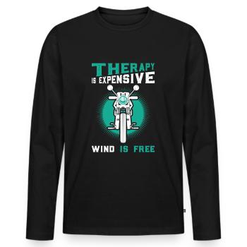 Biker Therapy - Men's Premium Organic Long Sleeve Shirt - black - Front - Nico (187cm)