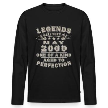 25ème anniversaire cadeau mari Original mai 2000 - T-shirt manches longues Premium bio Homme - noir - Devant - Nico (187cm)