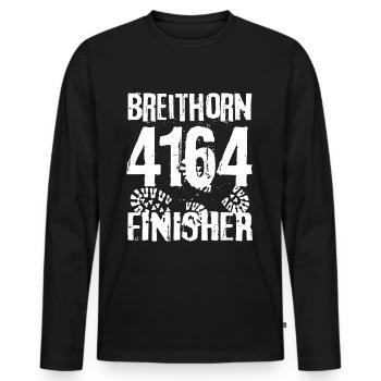 Breithorn 4164 Finisher Valais Randonnée alpiniste - T-shirt manches longues Premium bio Homme - noir - Devant - Nico (187cm)