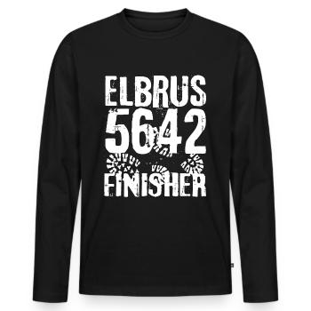 Mount Elbrus Kaukasus Bergsteiger Bergsteigen Berg - Männer Premium Bio Langarmshirt - Schwarz - Vorne - Nico (187cm)