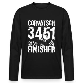 Piz Corvatsch Graubünden Bernina Gruppe Engadin - Männer Premium Bio Langarmshirt - Schwarz - Vorne - Nico (187cm)