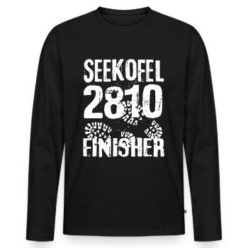 Seekofel Croda del Becco Sas dla Porta Dolomites - T-shirt manches longues Premium bio Homme - noir - Devant - Nico (187cm)