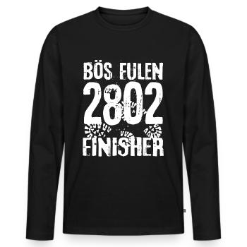 Böse Fulen Böser Lazy Mountaineer Hiking Glarus - Men's Premium Organic Long Sleeve Shirt - black - Front - Nico (187cm)
