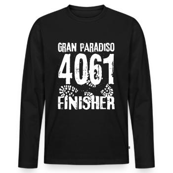 Parc national de la montagne du Grand Paradis Italie Val d’Aoste - T-shirt manches longues Premium bio Homme - noir - Devant - Nico (187cm)