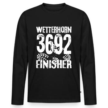 Wetterhorn wandern Berner Oberland Grindelwald - Männer Premium Bio Langarmshirt - Schwarz - Vorne - Nico (187cm)