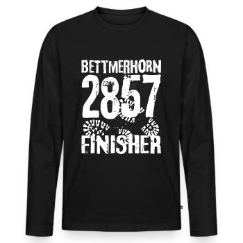 Bettmerhorn Finisher Berg Berner Oberland Wandern - Männer Premium Bio Langarmshirt - Schwarz - Vorne - Nico (187cm)