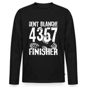 Dent Blanche Mountain Valais Suisse 4000 Alpinistes - T-shirt manches longues Premium bio Homme - noir - Devant - Nico (187cm)