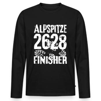 Alpspitze Finisher Klettersteig Wanderung Bayern - Männer Premium Bio Langarmshirt - Schwarz - Vorne - Nico (187cm)