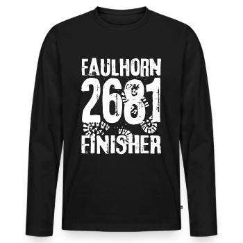 Faulhorn Finisher Berg Berner Oberland Grindelwald - Männer Premium Bio Langarmshirt - Schwarz - Vorne - Nico (187cm)