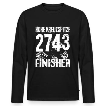 Hohe Kreuzspitze Punta Altacroce Meran Dolomiten - Männer Premium Bio Langarmshirt - Schwarz - Vorne - Nico (187cm)