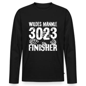 Wildes Mannle Ötztal Ötztaler Alpen Wandern Tirol - Männer Premium Bio Langarmshirt - Schwarz - Vorne - Nico (187cm)