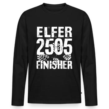 Elfer Berg Seven Summits Stubai Stubaital Wandern - Männer Premium Bio Langarmshirt - Schwarz - Vorne - Nico (187cm)
