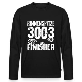 Rinnenspitze Berg Sieben Gipfel Stubaital Wandern - Männer Premium Bio Langarmshirt - Schwarz - Vorne - Nico (187cm)