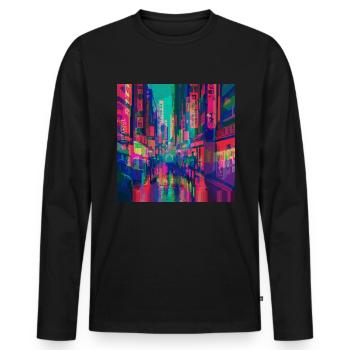Japan Kawaii Otaku Tokyo - Männer Premium Bio Langarmshirt - Schwarz - Vorne - Nico (187cm)