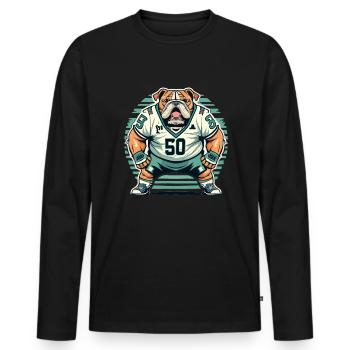 Rugby - Männer Premium Bio Langarmshirt - Schwarz - Vorne - Nico (187cm)