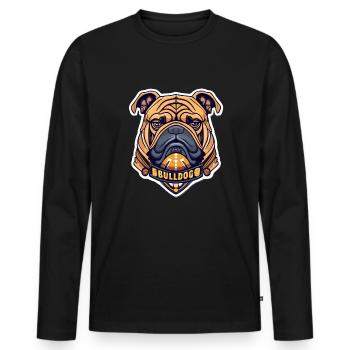 Bulldog - Männer Premium Bio Langarmshirt - Schwarz - Vorne - Nico (187cm)