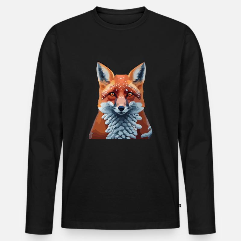 Fuchs - Männer Premium Bio Langarmshirt - Schwarz