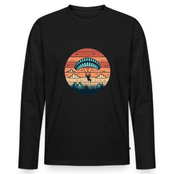 Paragliding - Männer Premium Bio Langarmshirt - Schwarz - Vorne - Nico (187cm)