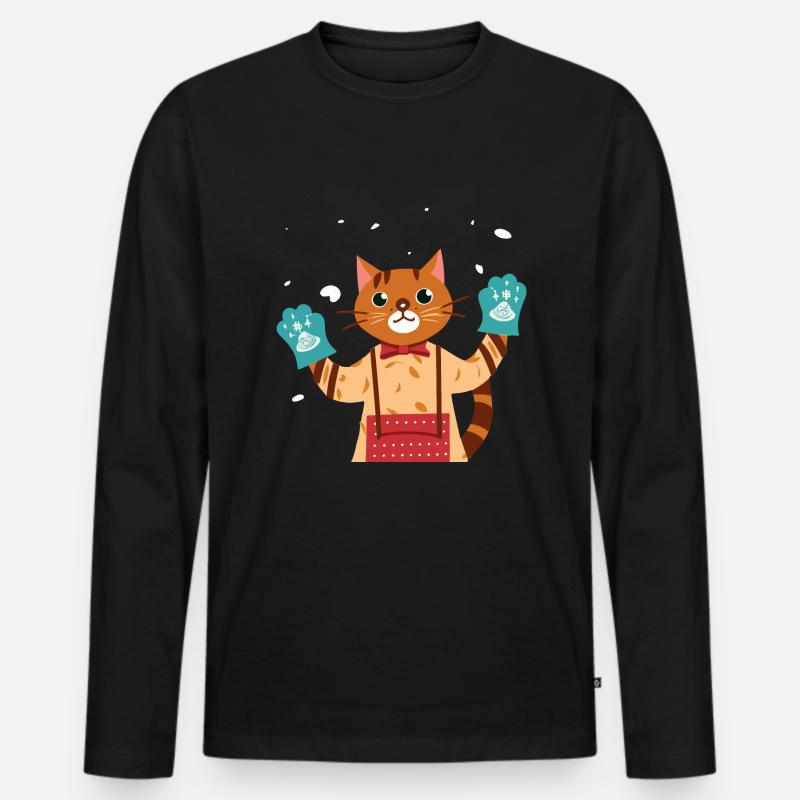Bäckerei - Männer Premium Bio Langarmshirt - Schwarz