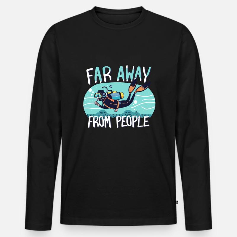 Taucher - Männer Premium Bio Langarmshirt - Schwarz