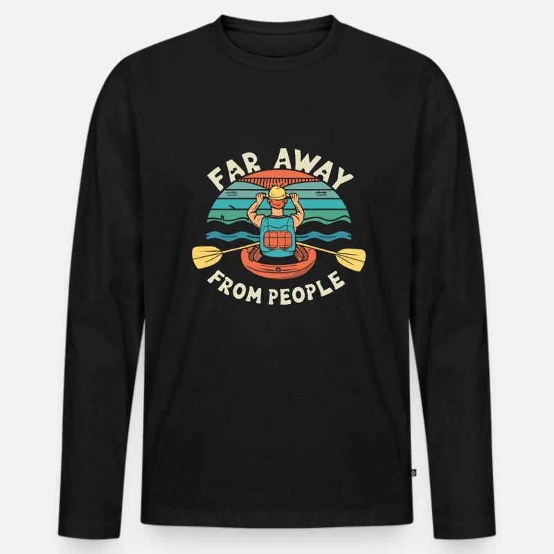 Paddeln - Männer Premium Bio Langarmshirt - Schwarz