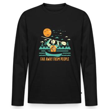 Kanu - Männer Premium Bio Langarmshirt - Schwarz - Vorne - Nico (187cm)