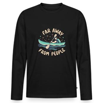 Rudern - Männer Premium Bio Langarmshirt - Schwarz - Vorne - Nico (187cm)