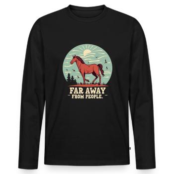 Reiten - Männer Premium Bio Langarmshirt - Schwarz - Vorne - Nico (187cm)