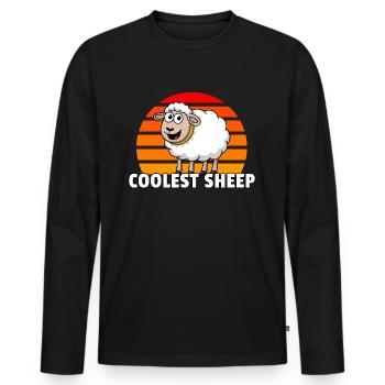Coolest Sheep - Vintage Sunset - Men's Premium Organic Long Sleeve Shirt - black - Front - Nico (187cm)