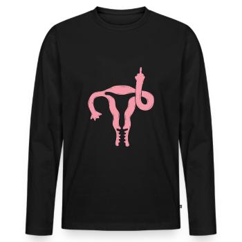 Utérus Montre stinkefinger utérus Féministe - T-shirt manches longues Premium bio Homme - noir - Devant - Nico (187cm)