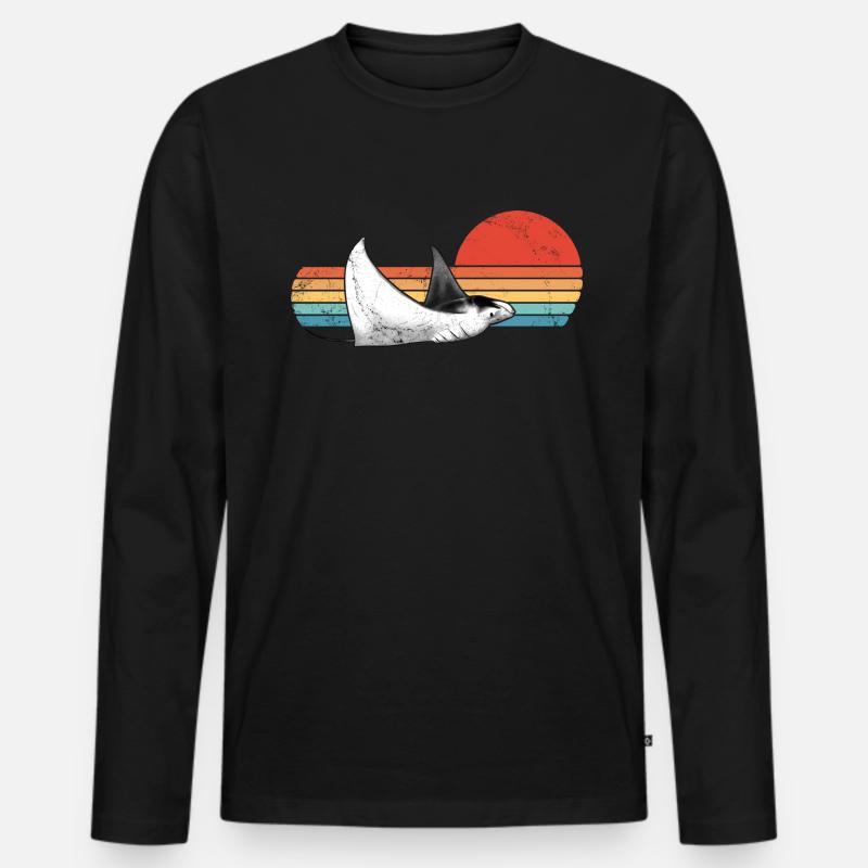 Mantarochen - Männer Premium Bio Langarmshirt - Schwarz