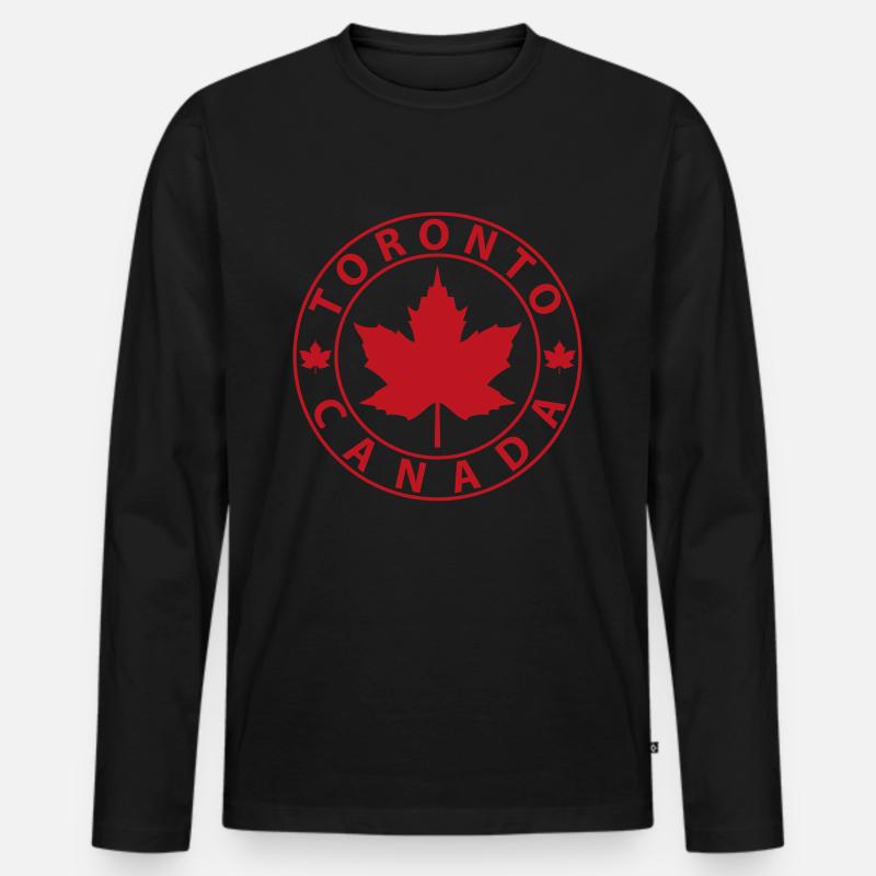 Toronto - Männer Premium Bio Langarmshirt - Schwarz