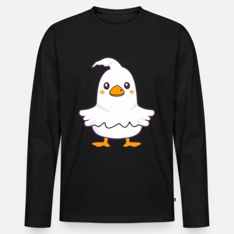 Gans Halloween Lustig Geist - Männer Premium Bio Langarmshirt - Schwarz