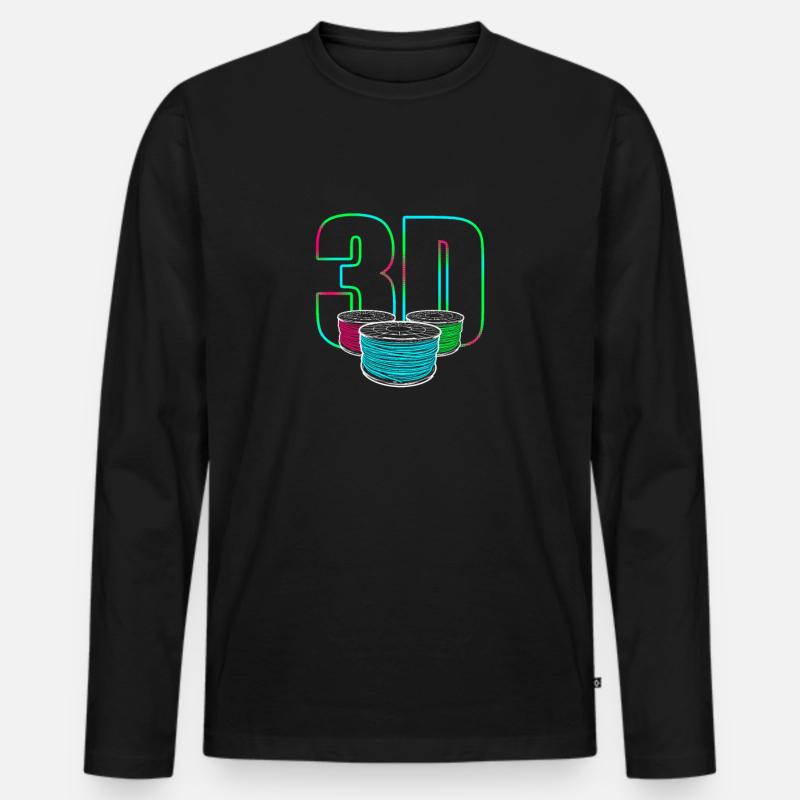 3D Impression 3D Impression 3D Impression 3D T-shirt manches longues Premium bio Homme