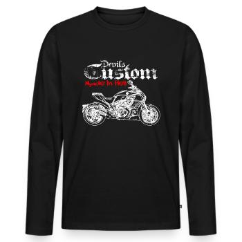 Diavel X Custom Biker Design Motorrad - Männer Premium Bio Langarmshirt - Schwarz - Vorne - Nico (187cm)