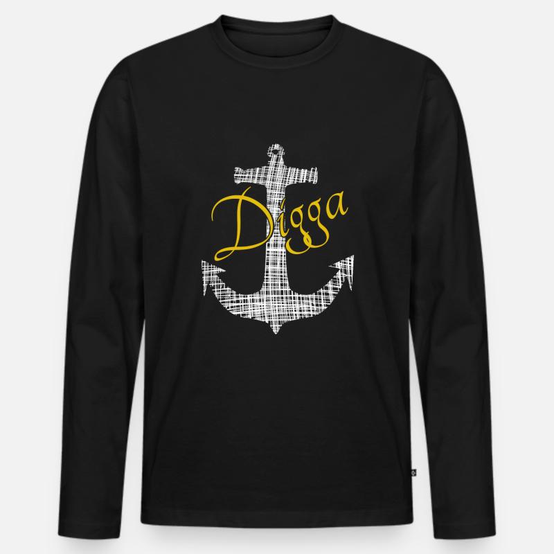 Digga - Männer Premium Bio Langarmshirt - Schwarz