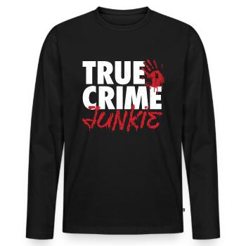 True Crime Lover - Podcasts - Männer Premium Bio Langarmshirt - Schwarz - Vorne - Nico (187cm)