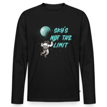 Sky is not the Limit - Space - Männer Premium Bio Langarmshirt - Schwarz - Vorne - Nico (187cm)