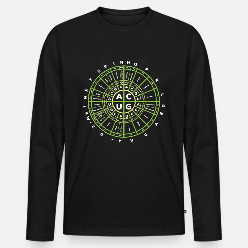 Genetischer Code Biologie - Männer Premium Bio Langarmshirt - Schwarz
