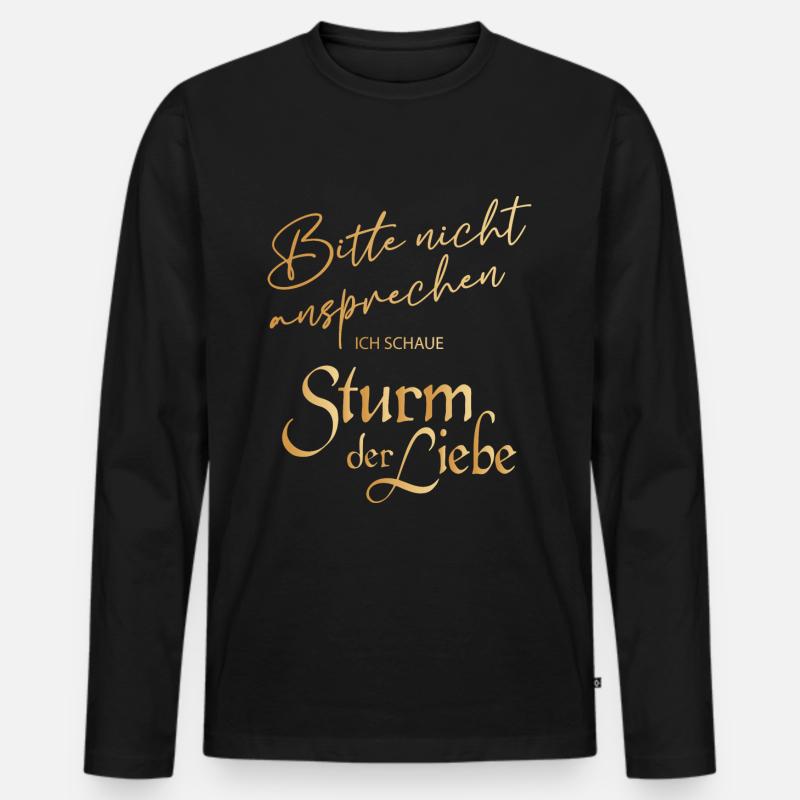Sturm Der Liebe Bitte Nicht Ansprechen Logo - Männer Premium Bio Langarmshirt - Schwarz