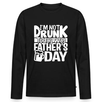 Daddy Humor Gift for Father's Day - Men's Premium Organic Long Sleeve Shirt - black - Front - Nico (187cm)