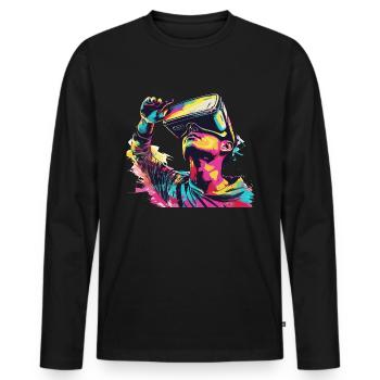 Réalité virtuelle - Immergez-vous dans un - T-shirt manches longues Premium bio Homme - noir - Devant - Nico (187cm)
